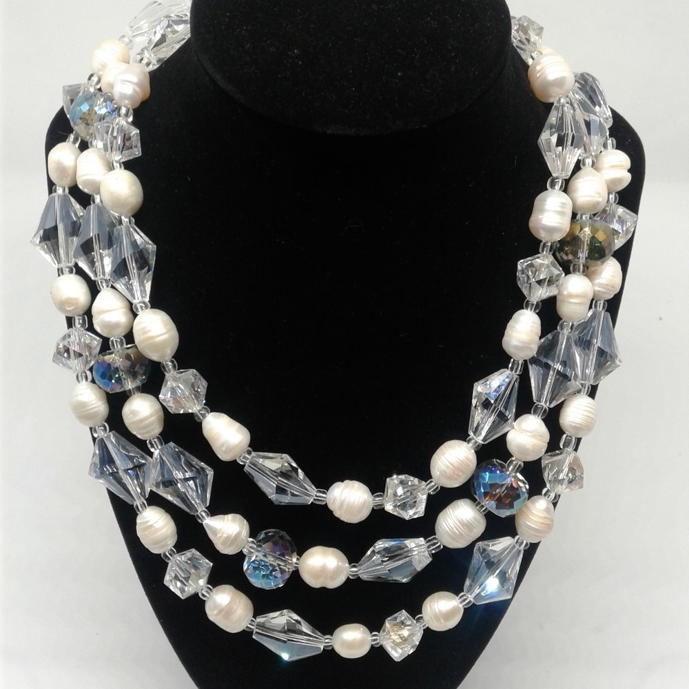 Freshwater Pearl 3 Strand  Necklace